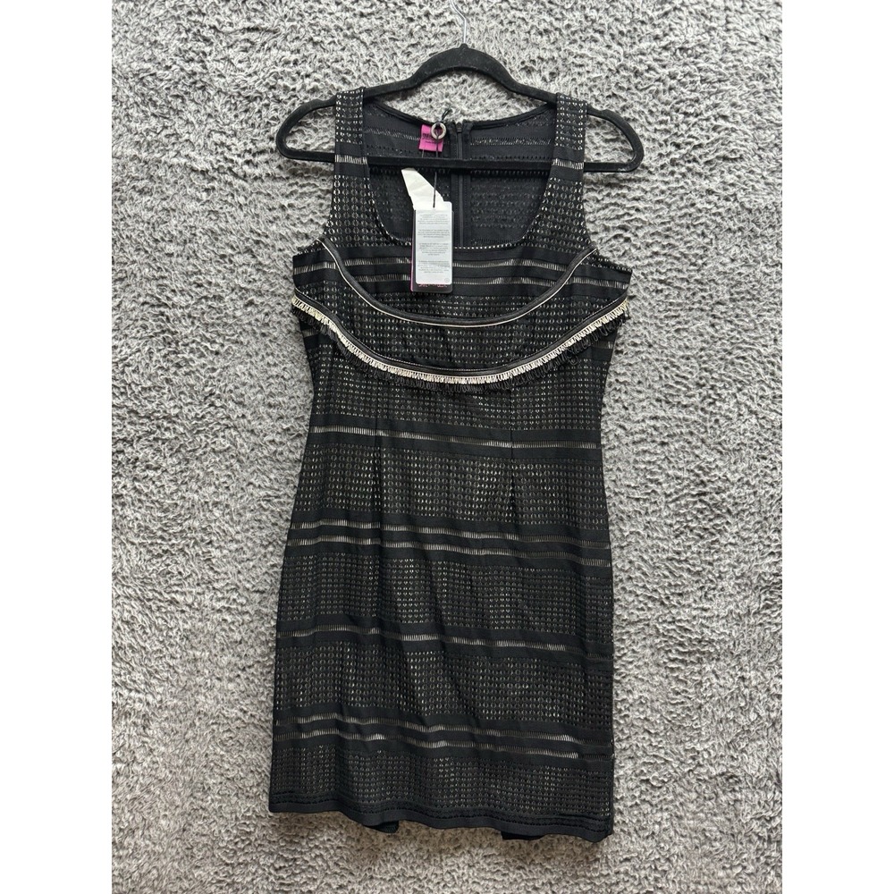 Nwt Save the Queen Black Crotchet‎ Square Neck Lace Sheath Dress Size Large